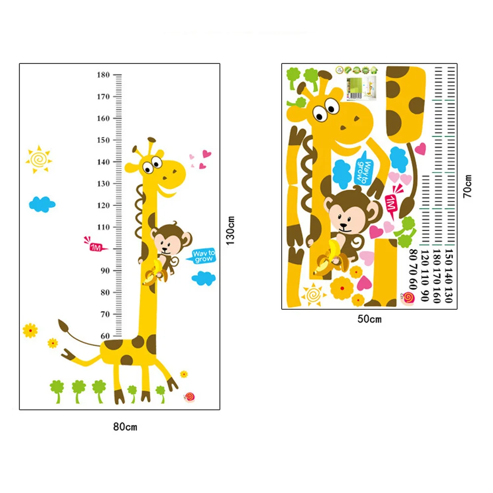 

Cartoon Giraffe Wall Sticker Kids Height Chart Decal for Nursery Children Bedroom YH-17