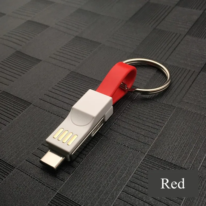 red color 3 в 1 портативный Micro usb type C Магнитный зарядный кабель для iPhone samsung s6 s7 s8 s9 мини брелок кабель для зарядки передачи данных Шнур - Тип штекера: red color