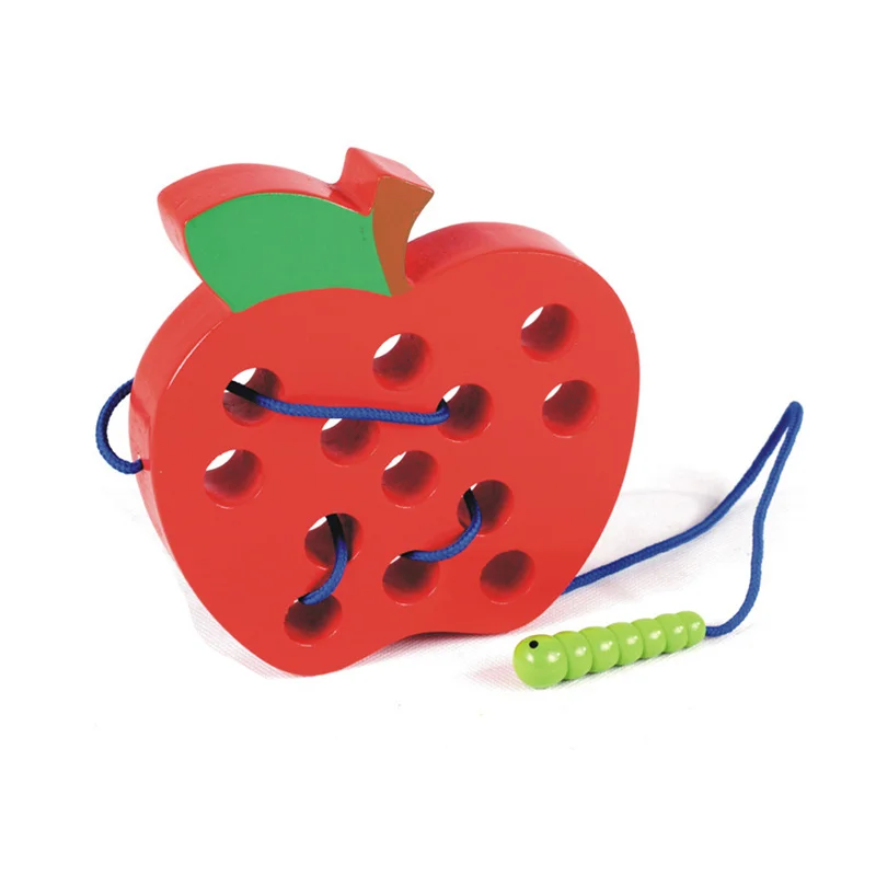 Червь едят фрукты нарезные игрушки деревянный лабиринт дети ранняя
