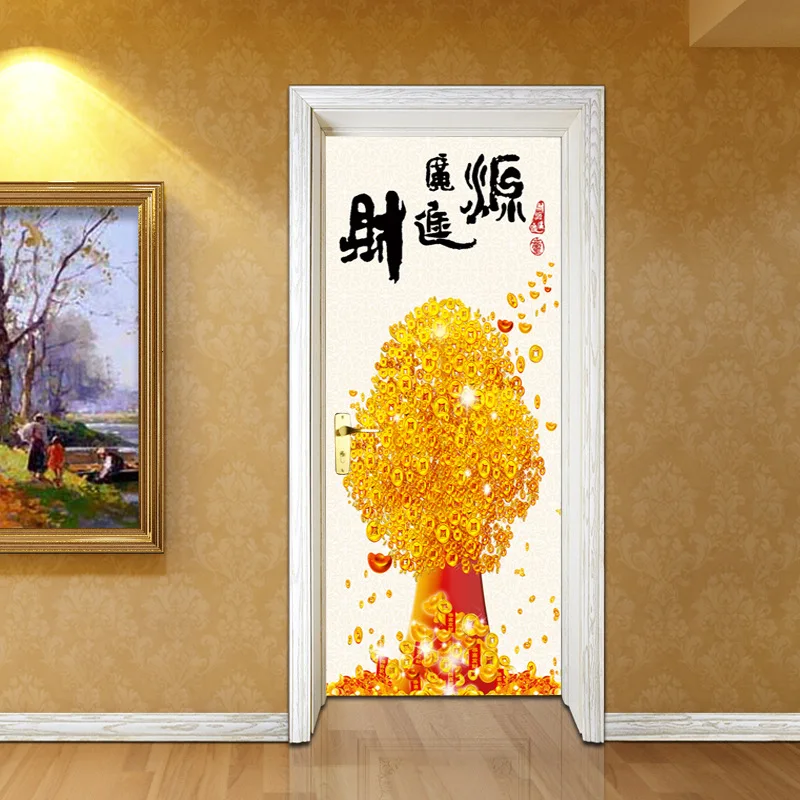 3D Новый креативный дизайн обои с золотым деревом наклейки на стену настенные для