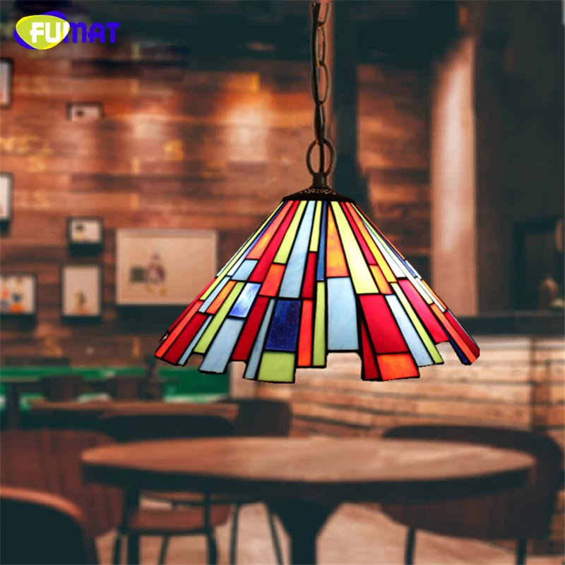 Витражный подвесной светильник FUMAT лампа в стиле Тиффани для гостиной столовой