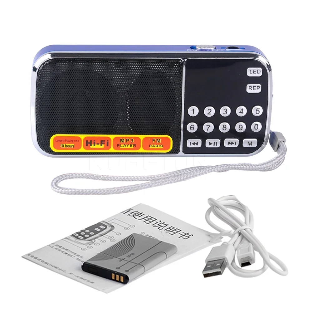 Kebidu L 088 Micro SD TF FM радио HIFI мини динамик MP3 аудиоплеер усилитель фонарика LED Flashlight|mini