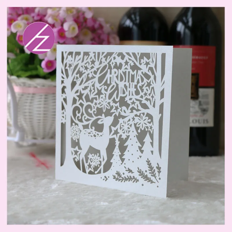 

50pcs/lot Happy Christmas invitation card colourful wedding good quality card wedding invitation for sale QJ-179