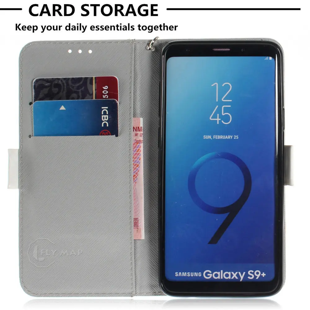 Чехол с 3D откидной крышкой для Samsung Galaxy S9 Plus SM G960F G965F S 9 силиконовый чехол бумажник