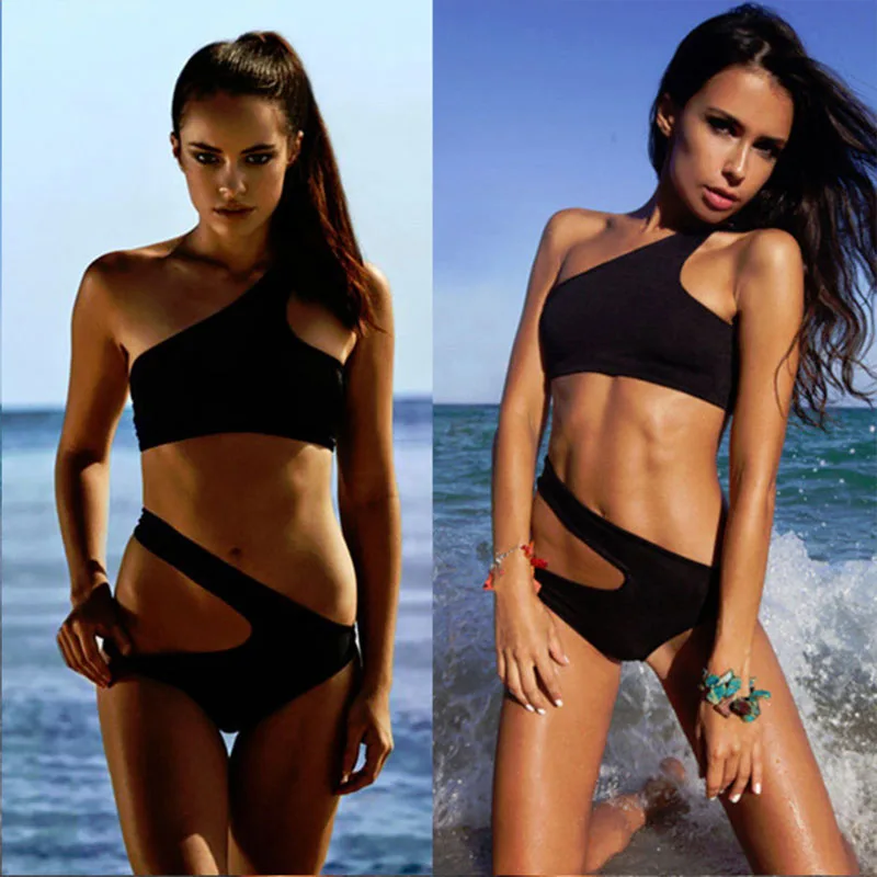 2019 комплект бикини женский купальный костюм одно плечо Высокая талия Купальник