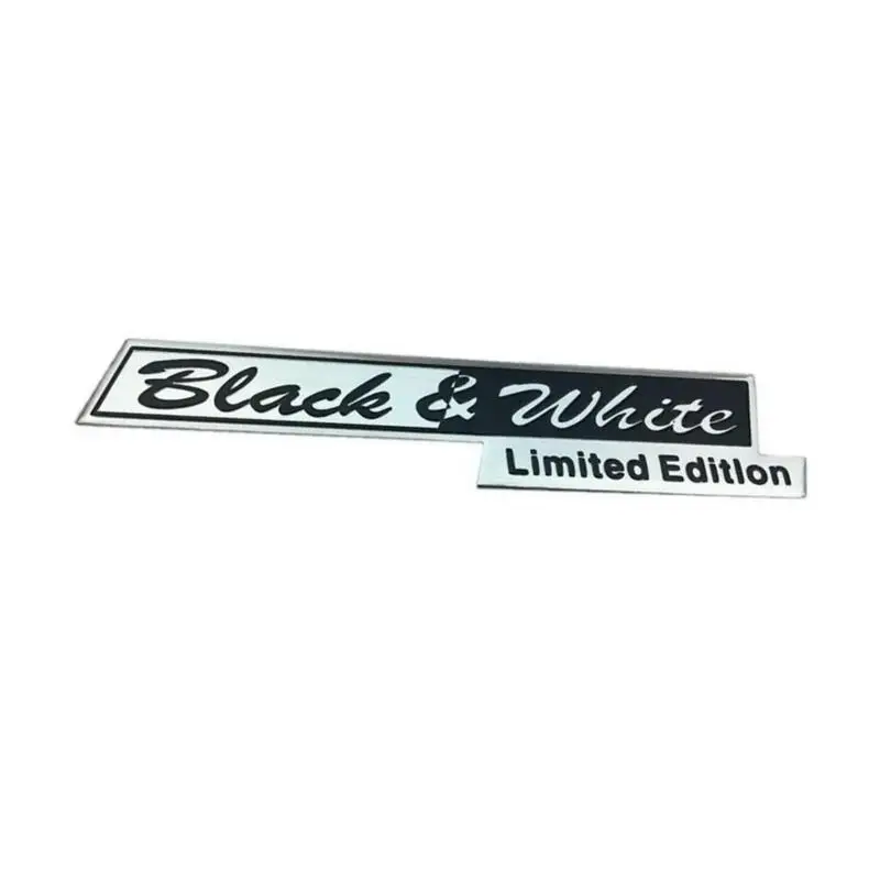 

10pcsxMetal Thin Aluminum BLACK & White Limited Edition Auto Sticker Emblem Badge Nameplate Logo