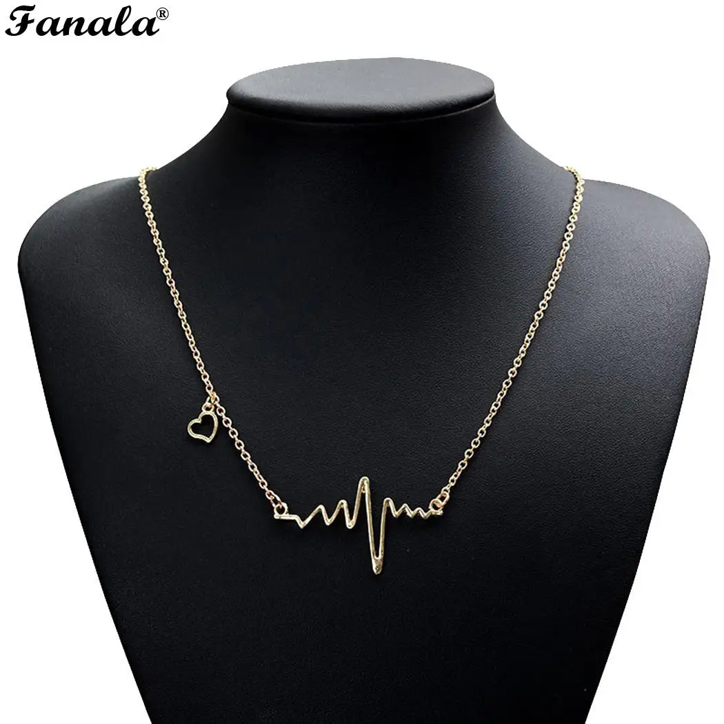 Кулон Heartbeat ЭКГ Для женщин Jewelry Цепочки и ожерелья s Импульсный очарование |