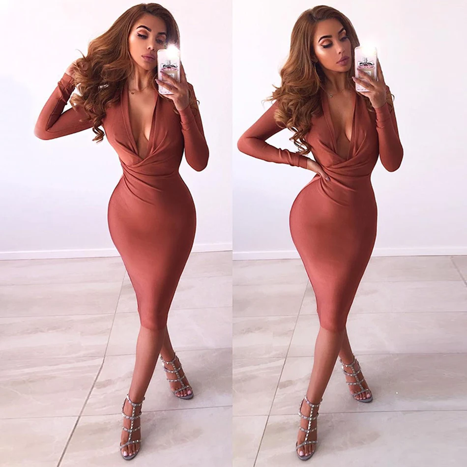 ADYCE летнее женское Бандажное платье Vestidos Verano 2019 сексуальное Глубокий v образный