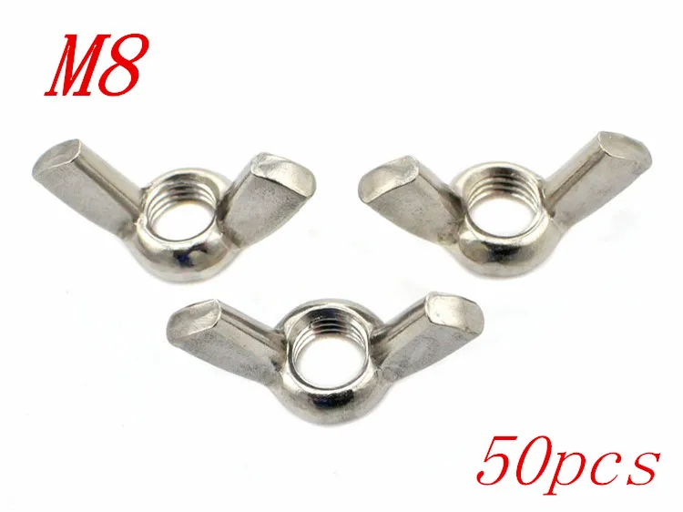 

Metric M8 304 Stainless Steel Wing Nuts Butterfly Nuts 50pcs/Lot Free Shipping