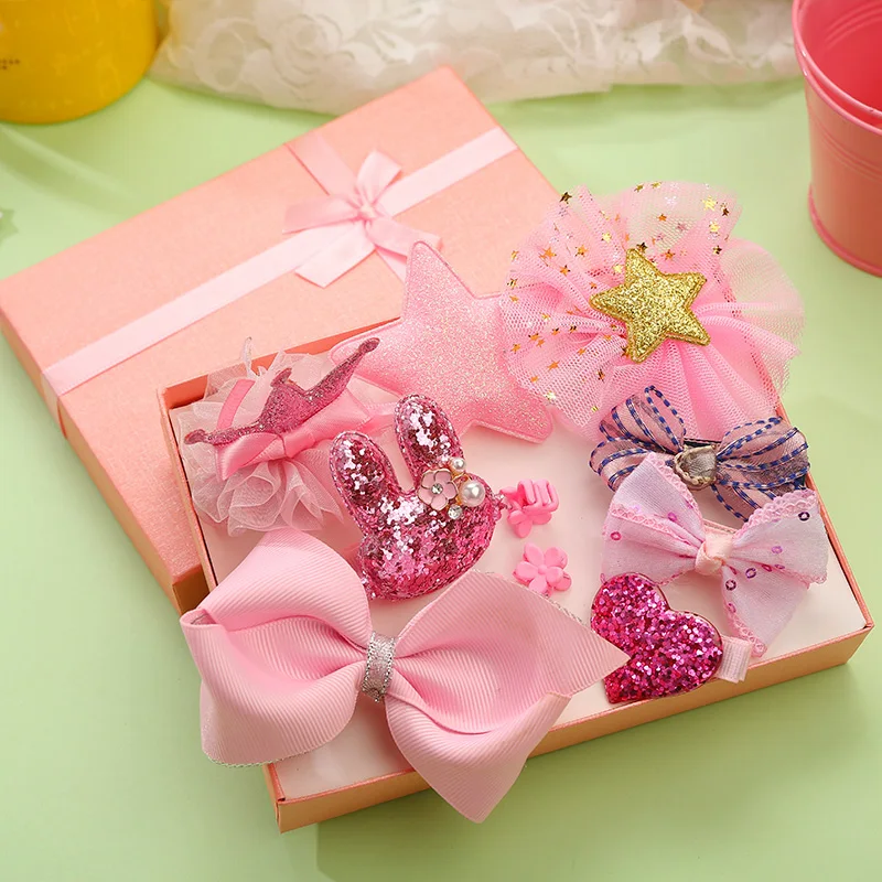 1Set New Baby Girls Hand-made Exquisite Ribbon Lace Bow Flower Hairpins Cute Princess Hair Clips Hairgrips Kids Accessories | Детская