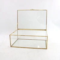 jewelry box glass storage box retro style dressing table tissue box finishing collection nail shop display cover