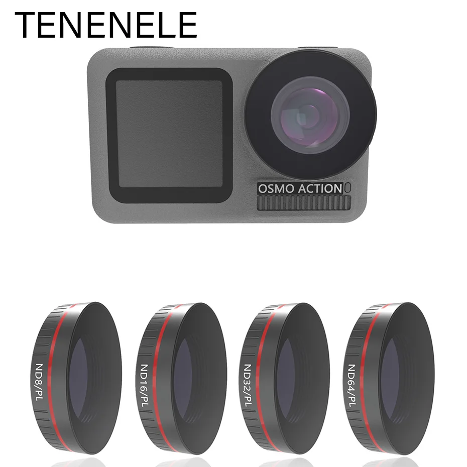 

TENENELE For DJI Osmo Action Adjustable Lens Filter CPL Polarizing ND 8 16 32 64-PL Lenses Filters Set For Osmo Action Accessory