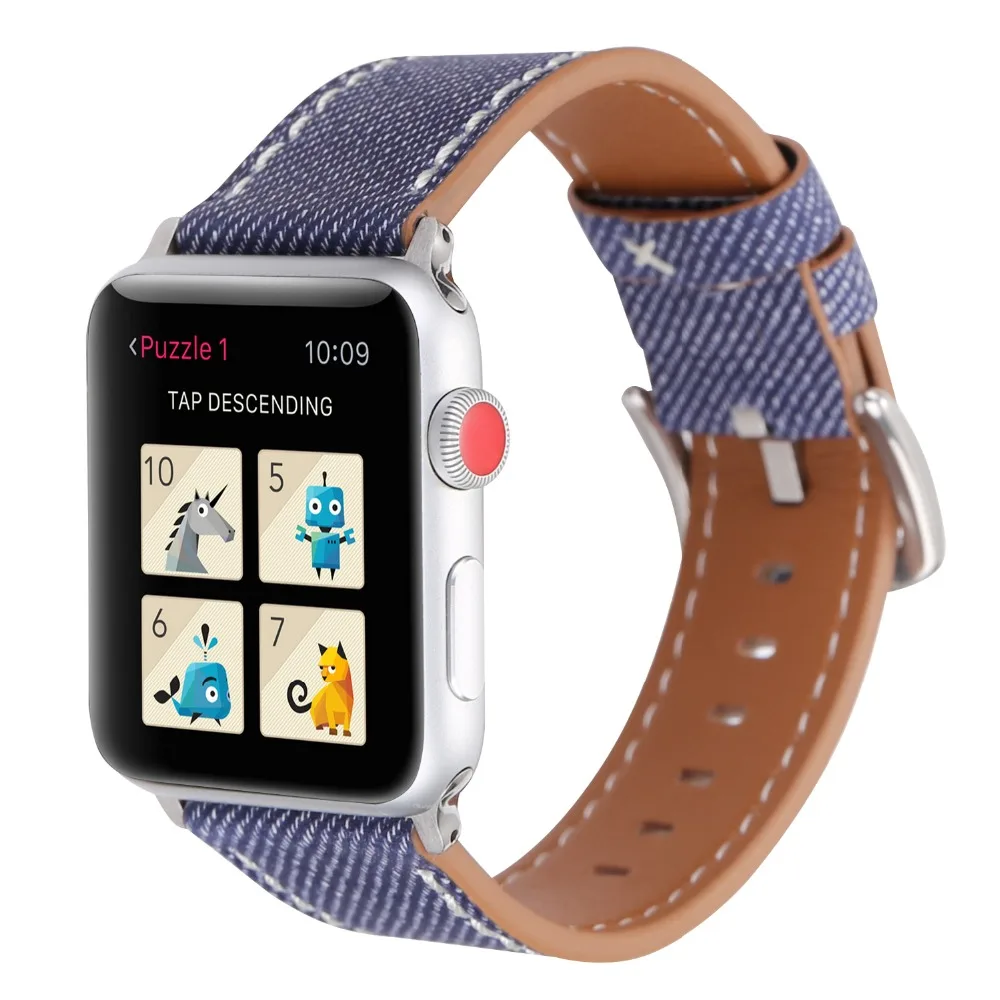 Ковбойский ремешок из натуральной кожи для apple watch series 4 3 2 1 сменный Браслет мягкой