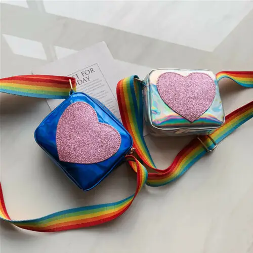 2019 Kid Plush Backpack Love Heart Rainbow Crossbody Children Princess Cute Messenger Bags Baby Girls Shoulder Bag Handbags |