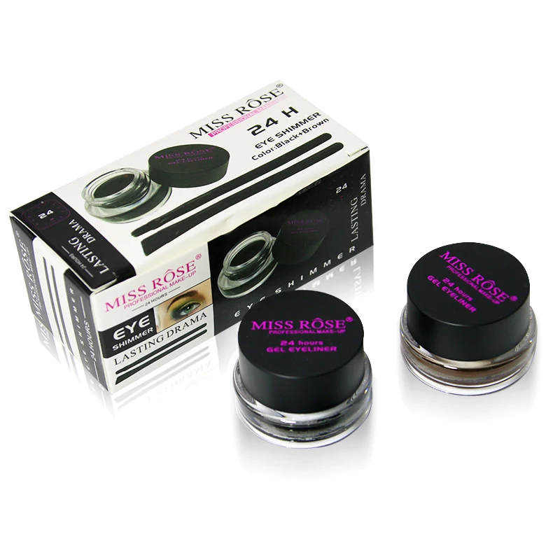 

Miss Rose Black and Brown Professional Eyeliner Cream Eye Liner 24 Hours Long Lasting Waterproof Makeup