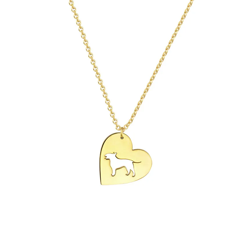 Ожерелье с подвеской в виде бульдога из нержавеющей стали|long necklace|long necklace womenheart