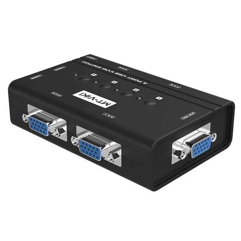 Ручной VGA KVM-переключатель с 4 портами USB-консолью и оригинальным кабелем 1