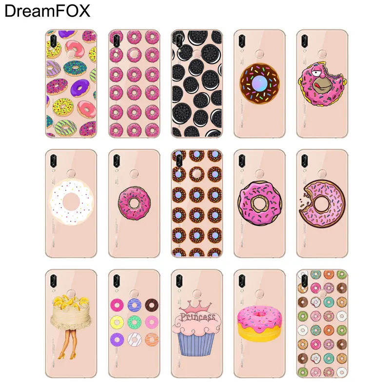 DREAMFOX L032 пончики любовь конфеты торт Мягкий ТПУ силиконовый чехол для huawei Honor 6A 6C 7X9