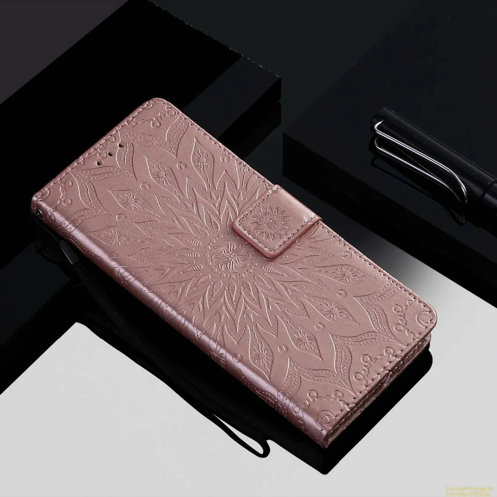 Чехол для Xiaomi Redmi Note 6 PRO из кожи с рельефным изображением Кошелёк на магните