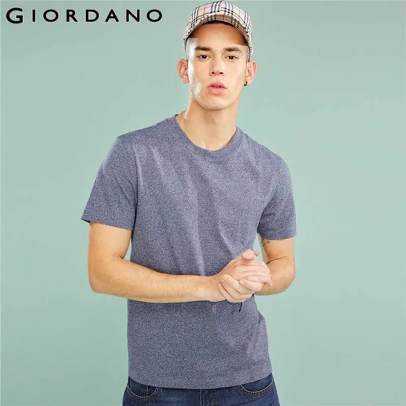 Giordano стрейчевая футболка slim fit с круглым воротом и короткими рукавами данная