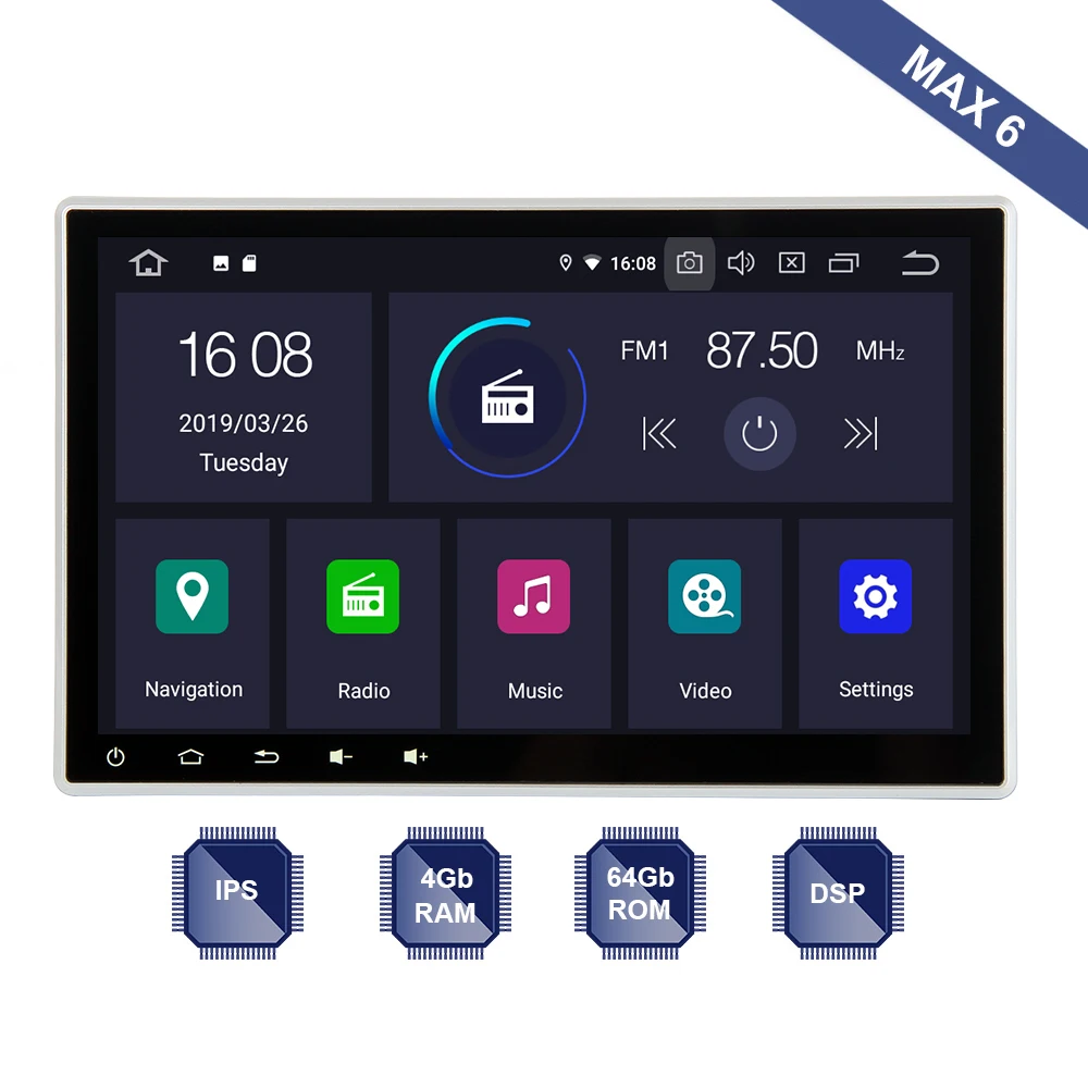 Android 9,0 Автомагнитола gps 2 Din Универсальный с 10," ips полный экран DVD мультимедиа 4 Гб+ 64 Гб HDMI выход DSP wifi BT SWC RDS карта