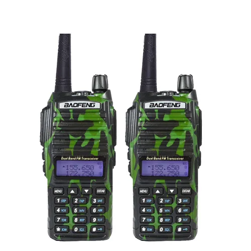 Camo-2pcs 2 шт./лот BaoFeng UV-82 рация 136-174 МГц и 400-520 МГц двухстороннее радио UV82 FM приемопередатчик - Цвет: Camo-2pcs