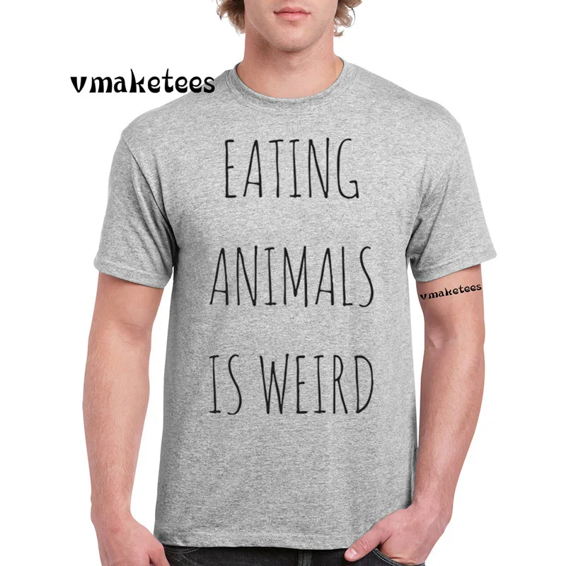 Vegan eating animals is weird Funny футболка с коротким рукавом o образным вырезом