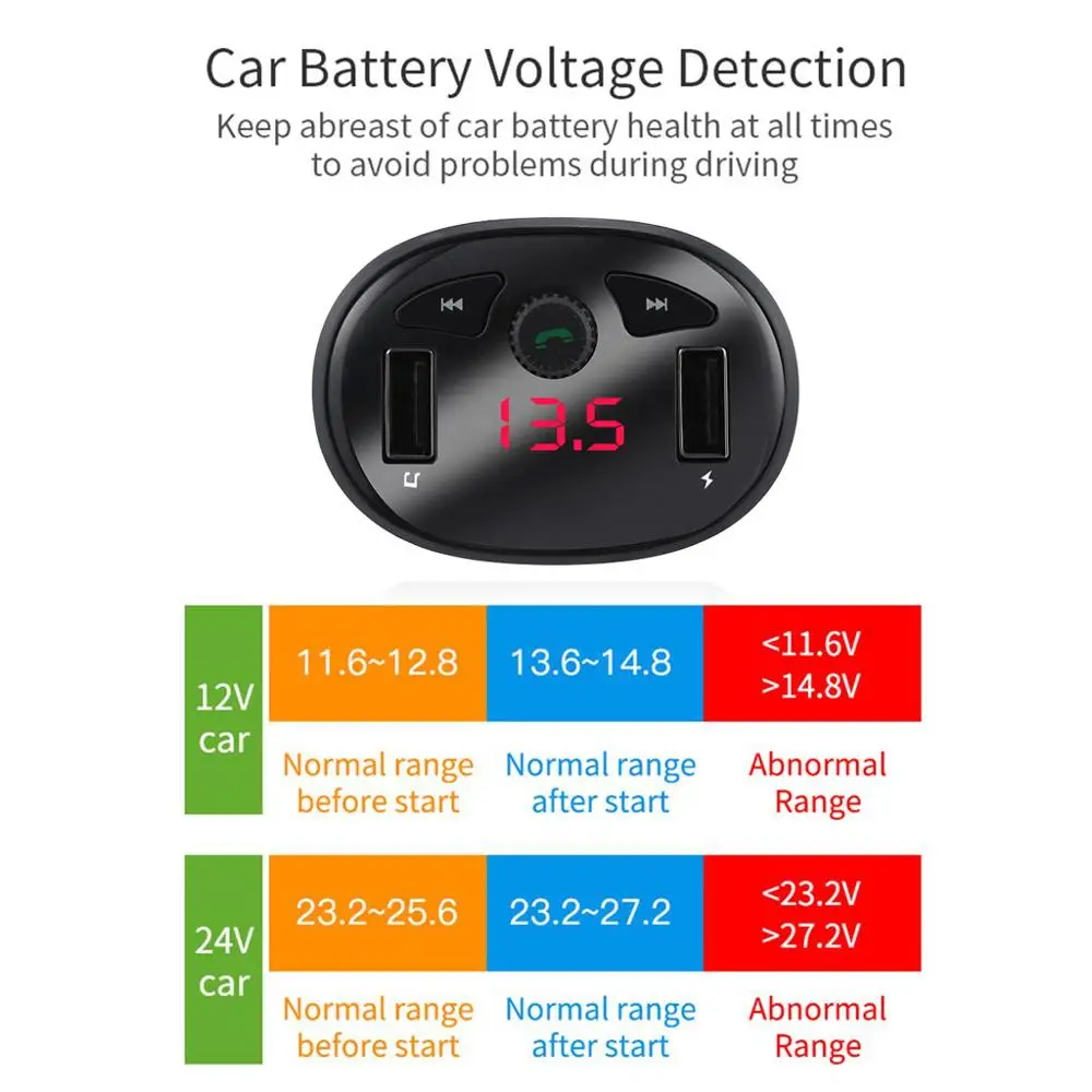 Автомобильное зарядное устройство с Bluetooth 12 24 В USB fm передатчик беспроводной