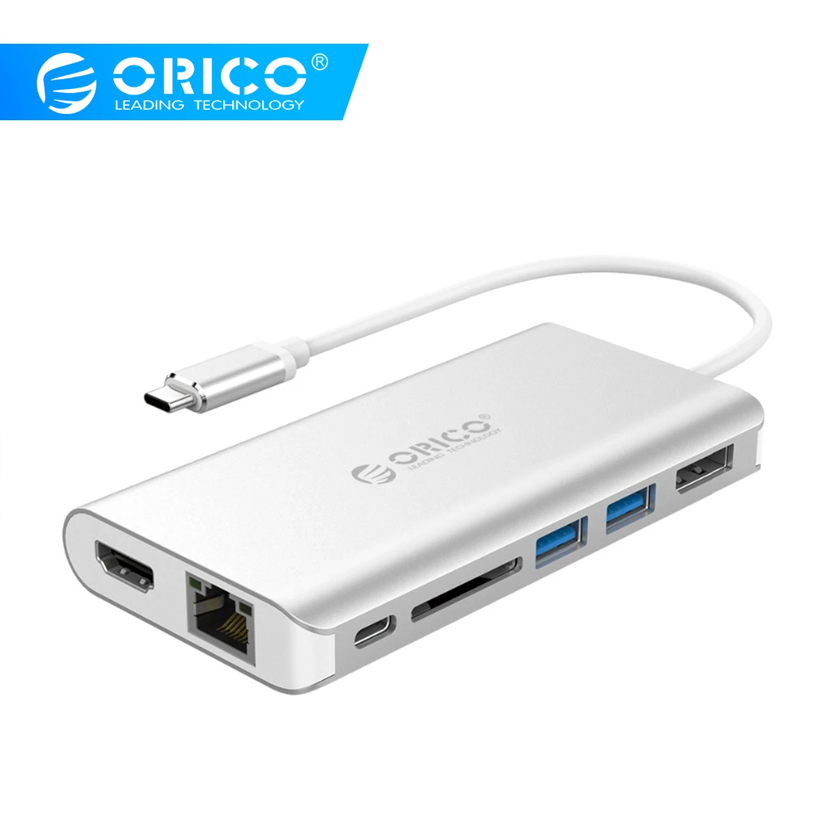 ORICO 7 в 1 USB 3 Type C Hub к HDMI RJ45 SD Card Reader 0 HUB для MacBook Huawei Mate 10 P20 Samsung|USB-хабы| |