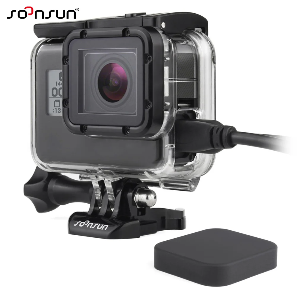 Защитный чехол SOONSUN с разъемом на боку каркасный корпус для GoPro Hero 5 6 7 Black