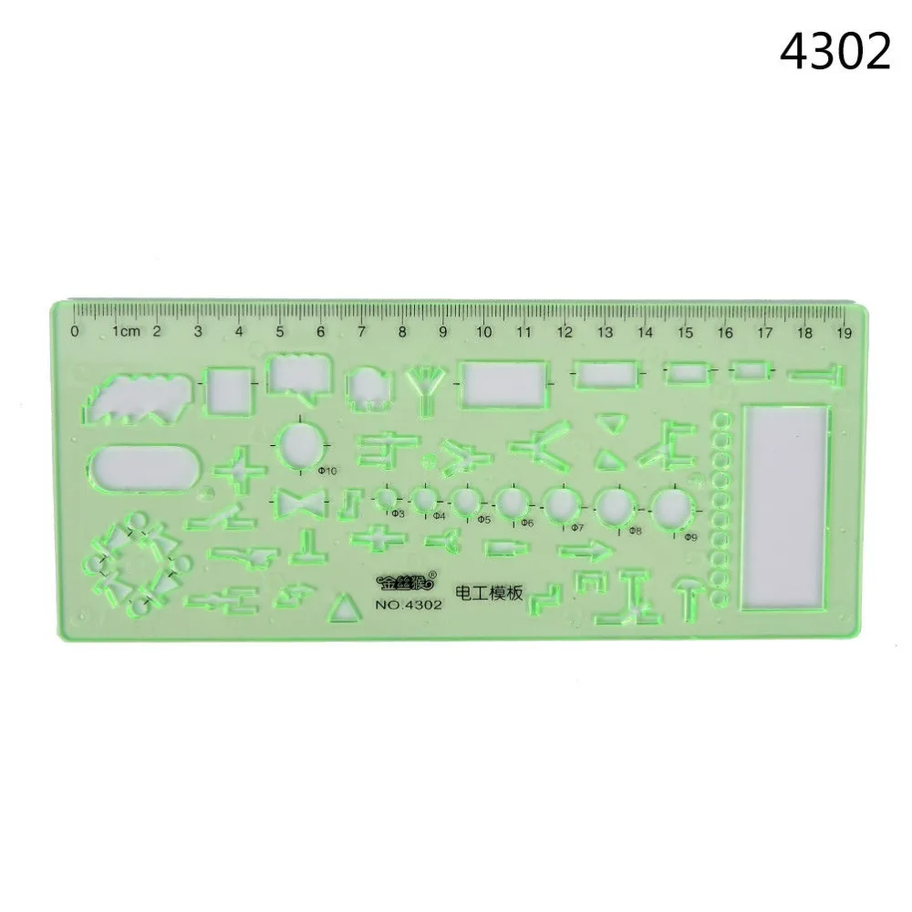 Пластиковый трафарет для измерения окружности геометрические квадраты|Линейки|