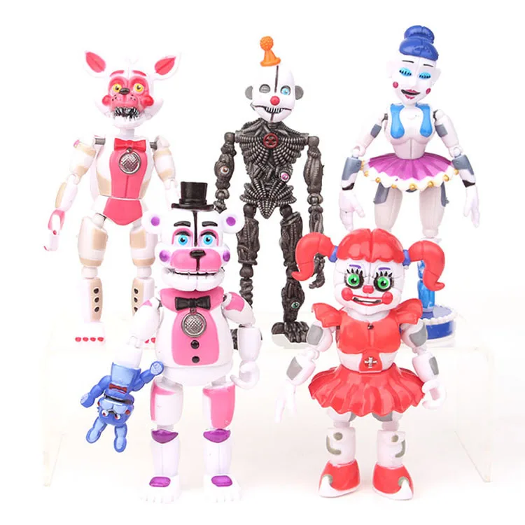 5 шт./лот FNAF Five Nights At Freddys Freddy Toys Bonnie Foxy Fazbear Медведь со светодиодной подсветкой ПВХ