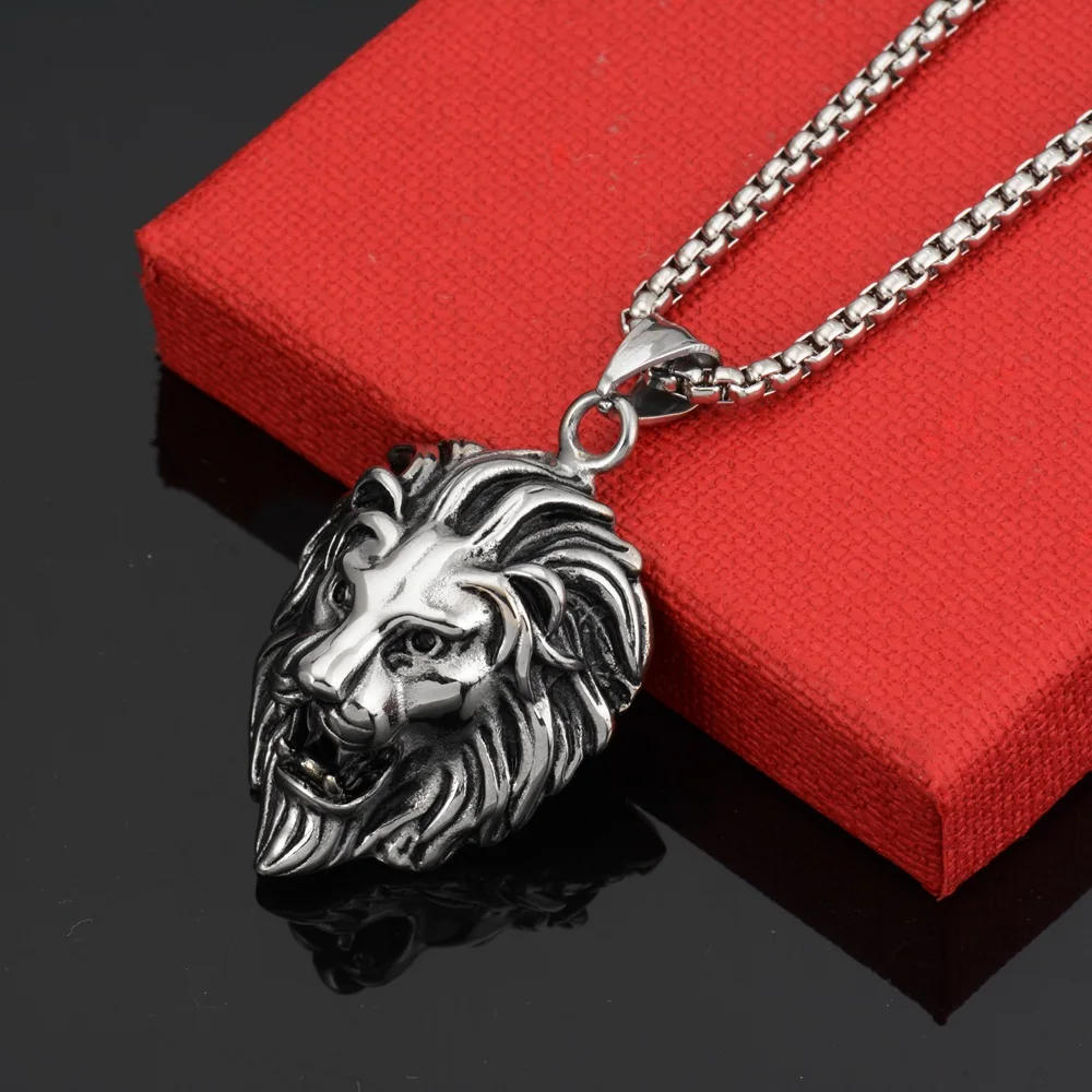 Новинка 2019 года Goofan хип хоп голова льва кулон цепочки и ожерелья нержавеющая