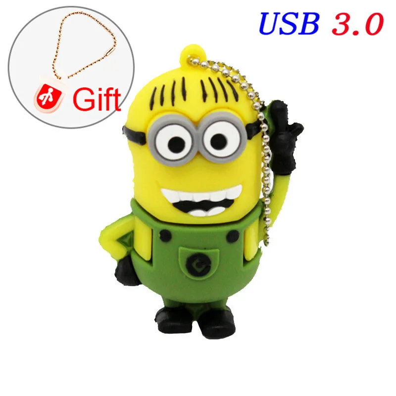 JASTER, Миньоны, usb флеш-накопитель, Милый Гадкий я, 2, USB 3,0, флеш-накопитель, 4 ГБ, 8 ГБ, 16 ГБ, 32 ГБ, 64 ГБ, карта памяти, подарок, флешка - Цвет: Green