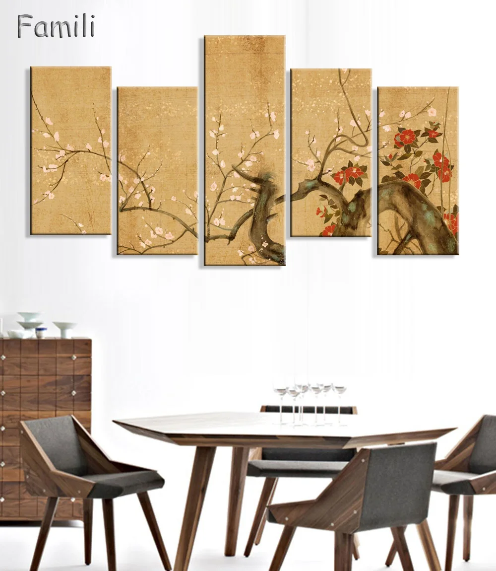 5 панельных фотографий в китайском стиле|the paintings|canvas paintingcanvas picture |