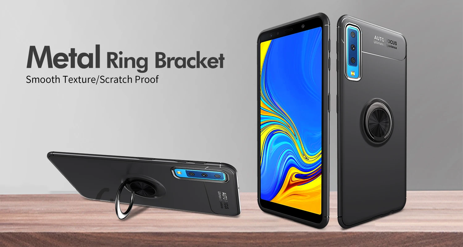 Металлический магнитный держатель силиконовый чехол для samsung Galaxy A7 A9 S9 S8 A6 Plus Note 8 9 J4 J6 J8 чехол 360 Вращающийся Магнитный чехол из ТПУ