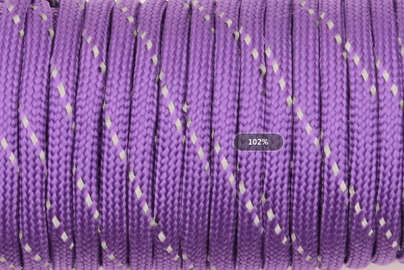 purple reflective GEGEDA светоотражающий Паракорд 550 фунтов 7 нитей для выживания 7 нитей футов для скалолазания, кемпинга, выживания, Паракорд - Цвет: purple reflective
