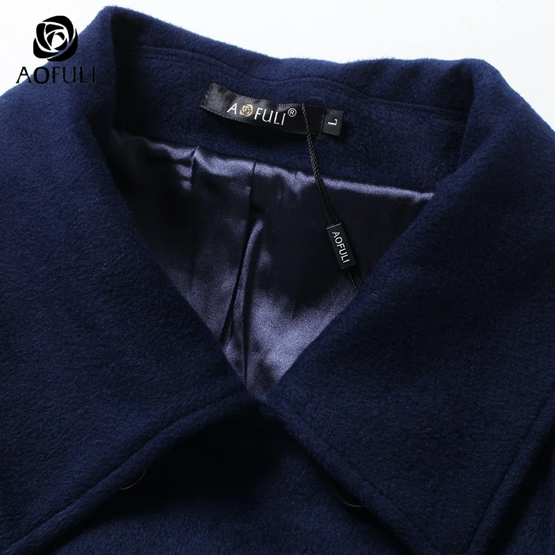 Двубортное пальто S/M/L/XL с отложным воротником Свободный Повседневный Топ