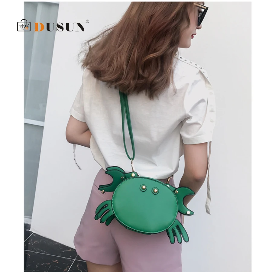 Cartoon Cute Crab Women's Shoulder Crossbody Bag Creative 3D Bags Women Handbags High Quality PU Leather Female Shopping | Багаж и
