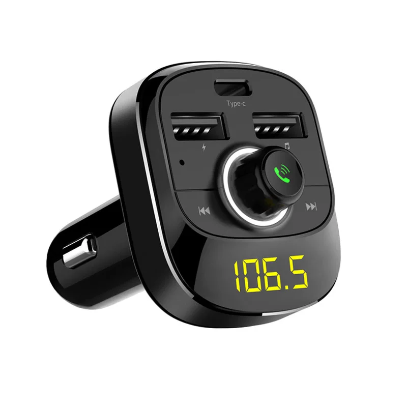 Автомобильный комплект jajabor с Bluetooth, беспроводной fm-передатчик, громкая связь, A2DP, воспроизведение музыки, зарядный порт type-C, поддержка TF карты/U диска