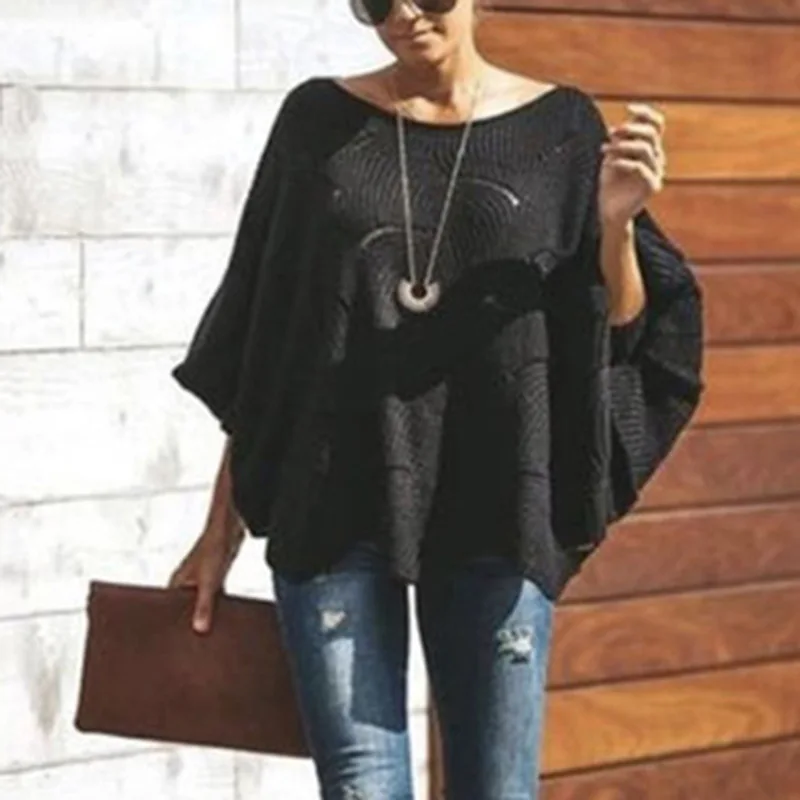 2019 Autumn women sweater o neck long sleeve casual hollow out irregular cut fashion sweaters S-XL shirt top | Женская одежда