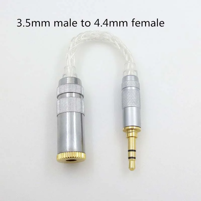 4.4mm Female to 3.5mm Male Adpter 8 Core Silver Plated Audio Cord 4.4 for HIfi MP3 Music Player | Электроника