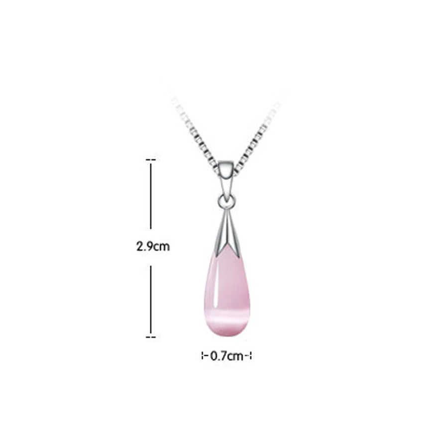 

Utimtree Trendy Pink White Water Drop Stone Pendants Necklaces Silver Jewelry Box Chain Statement Necklace for Women Jewelry