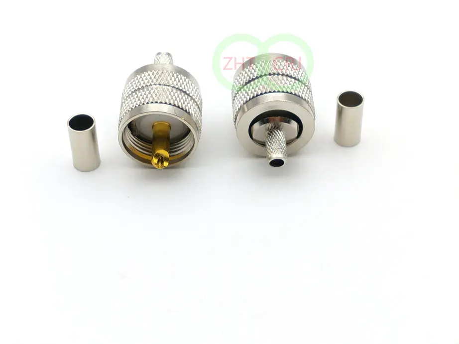 100 шт. UHF PL259 Мужской обжимной разъем для RG58 RG142 RG400 LMR195 кабель RF разъем|Соединители|