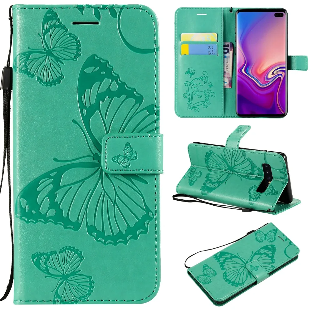 360 Magnetic Full For Samsung Galaxy Note 9 8 S9 S10 Plus Lite S10E Stand Wallet Case Soft TPU Leather 3D Butterfly Flip Cover | Мобильные