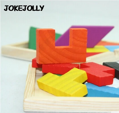 Красочные деревянные Tangram головоломки игрушки тетрис игра дошкольного волшебства интеллектуальная развивающая детская игрушка GYH
