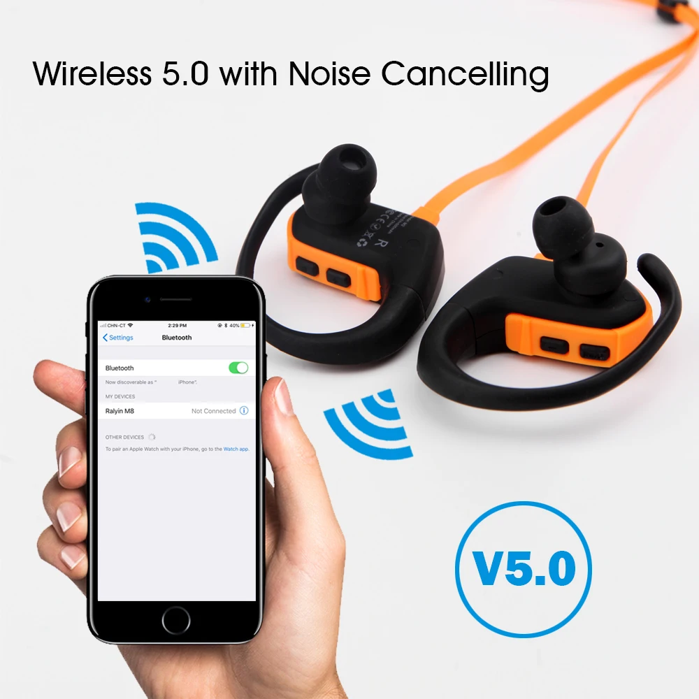 Ralyin M8 Беспроводные наушники Bluetooth 5 0 220 мАч батарея IPX7 Водонепроницаемая Для xiaomi