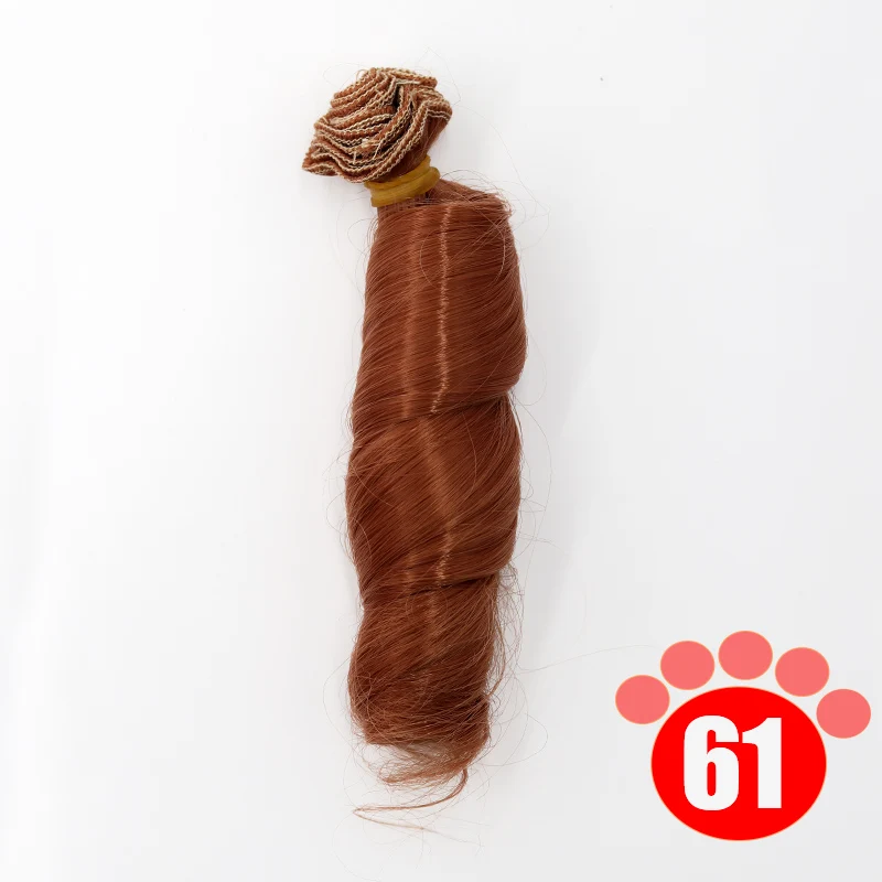 Msiredoll bjd парик аксессуары 1 шт 15*100 см кукла волос для 1/3 1/4 1/6 1/12 натуральный Цвет вьющиеся кукольные волосы парик diy - Цвет: colour 61