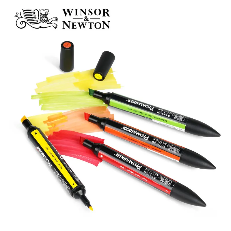WINSOR& NEWTON двойной наконечник на спиртовой основе Promarkers двухсторонняя тонкая/наклонная ручка для художественного маркера для художников принадлежности для рисования