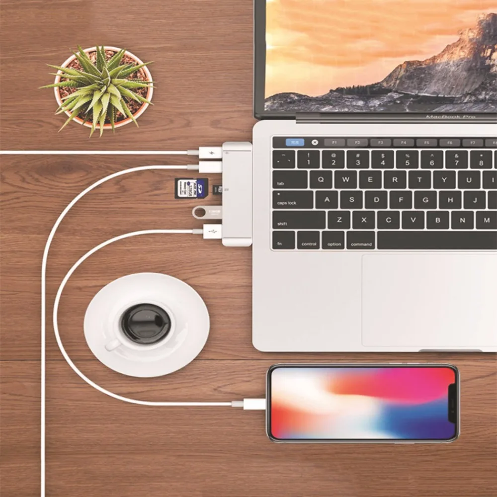 Type-C к USB 3 0 SD TF адаптер концентратор для Mackbook Pro 6 в 1 многофункциональный
